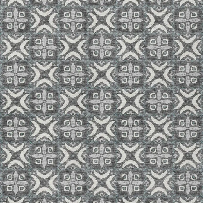Gray And Graphite Geometric Washable Indoor Outdoor Area Rug Photo 3
