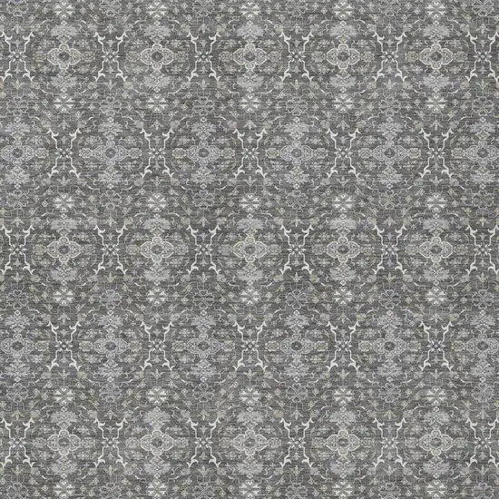 Gray And Graphite Oriental Washable Indoor Outdoor Area Rug Photo 1