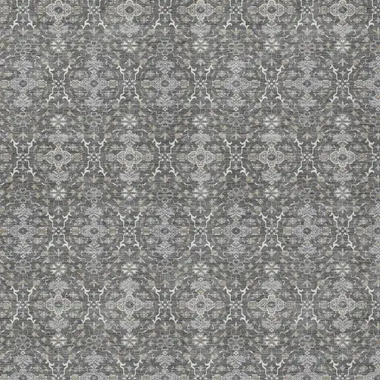 Gray And Graphite Oriental Washable Indoor Outdoor Area Rug Photo 2