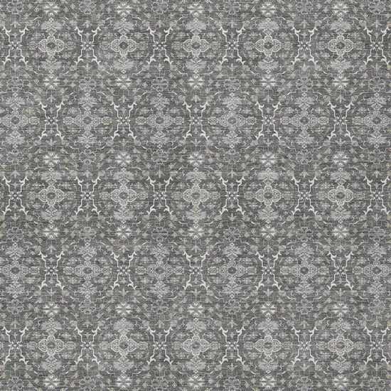 Gray And Graphite Oriental Washable Indoor Outdoor Area Rug Photo 3