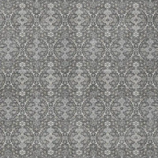 Gray And Graphite Oriental Washable Indoor Outdoor Area Rug Photo 1