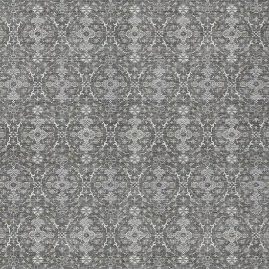 Gray And Graphite Oriental Washable Indoor Outdoor Area Rug Photo 3