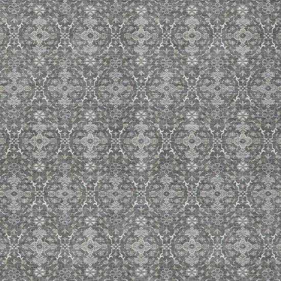 Gray And Graphite Oriental Washable Indoor Outdoor Area Rug Photo 2