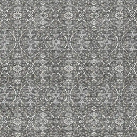 Gray And Graphite Oriental Washable Indoor Outdoor Area Rug Photo 1