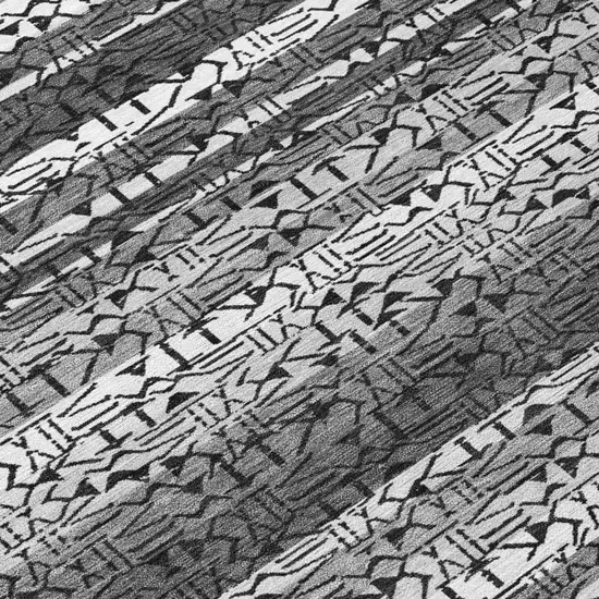 Gray And Graphite Striped Washable Indoor Outdoor Area Rug Photo 4