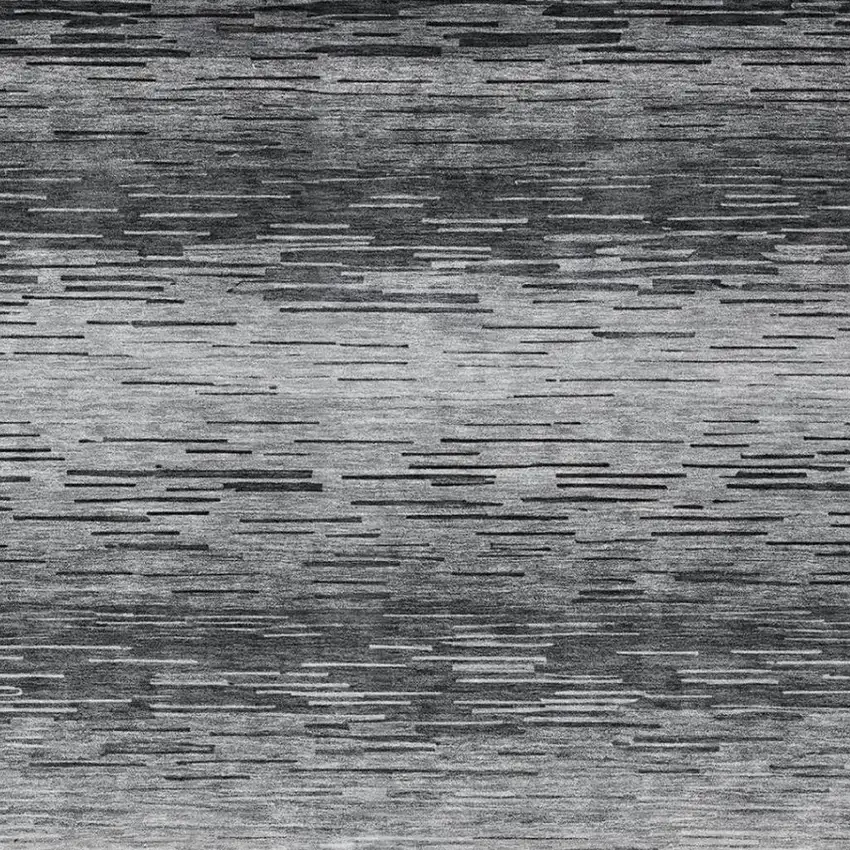 Gray And Graphite Striped Washable Indoor Outdoor Area Rug Photo 1