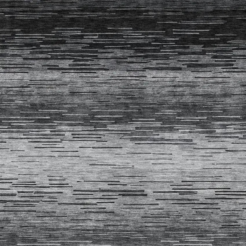 Gray And Graphite Striped Washable Indoor Outdoor Area Rug Photo 6