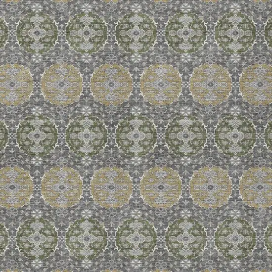 Gray And Graphite Striped Washable Indoor Outdoor Area Rug Photo 1