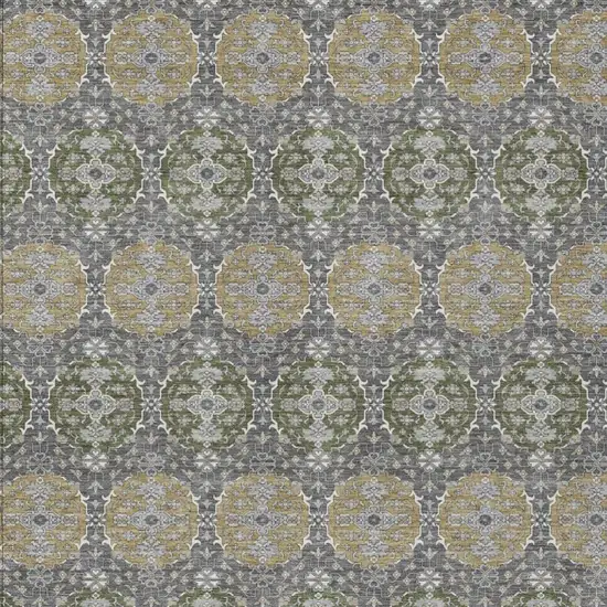 Gray And Graphite Striped Washable Indoor Outdoor Area Rug Photo 2