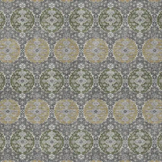 Gray And Graphite Striped Washable Indoor Outdoor Area Rug Photo 3