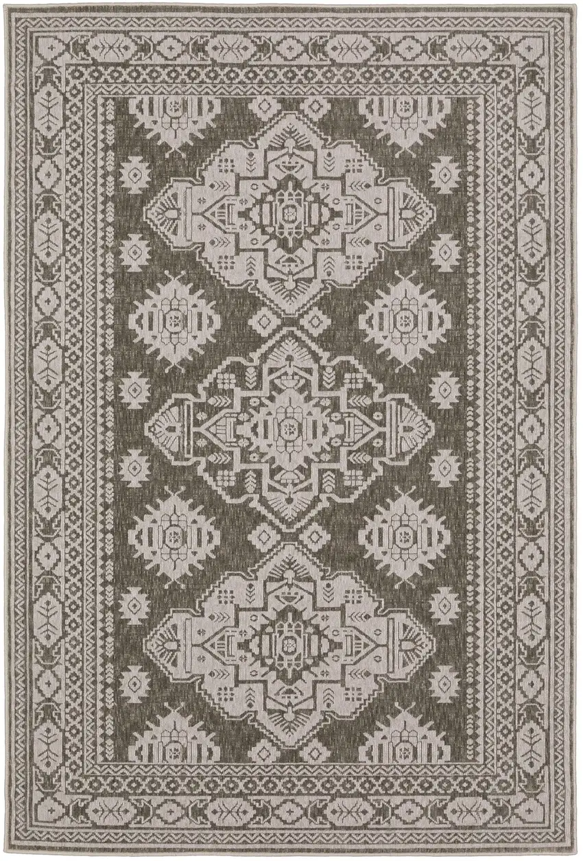 Gray And Gray Medallion Area Rug Photo 2