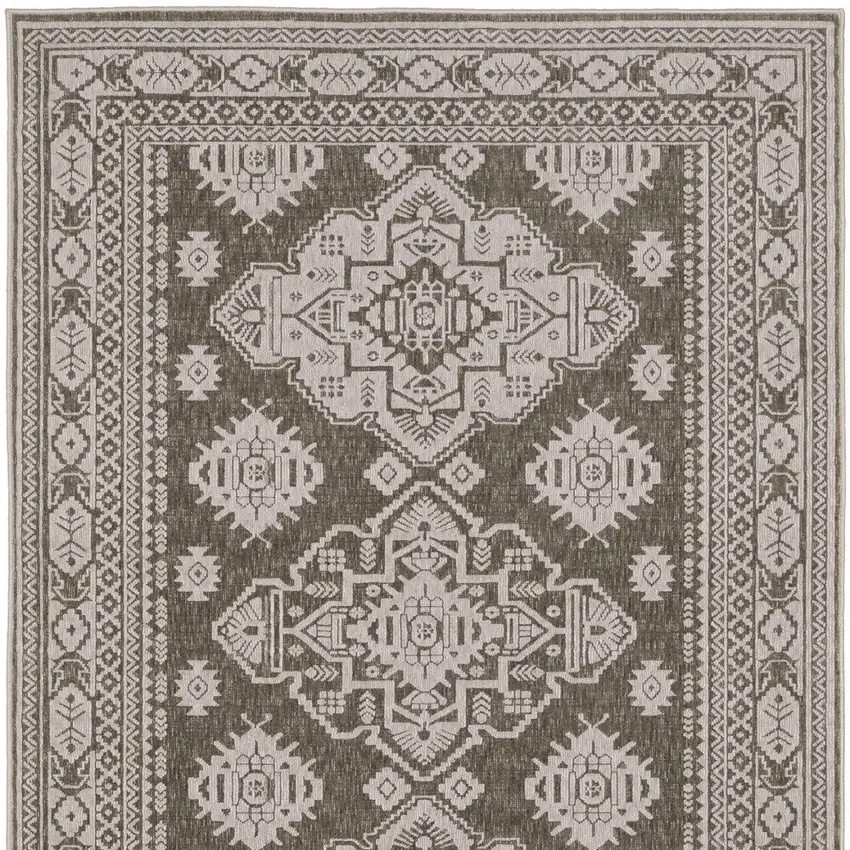 Gray And Gray Medallion Area Rug Photo 9
