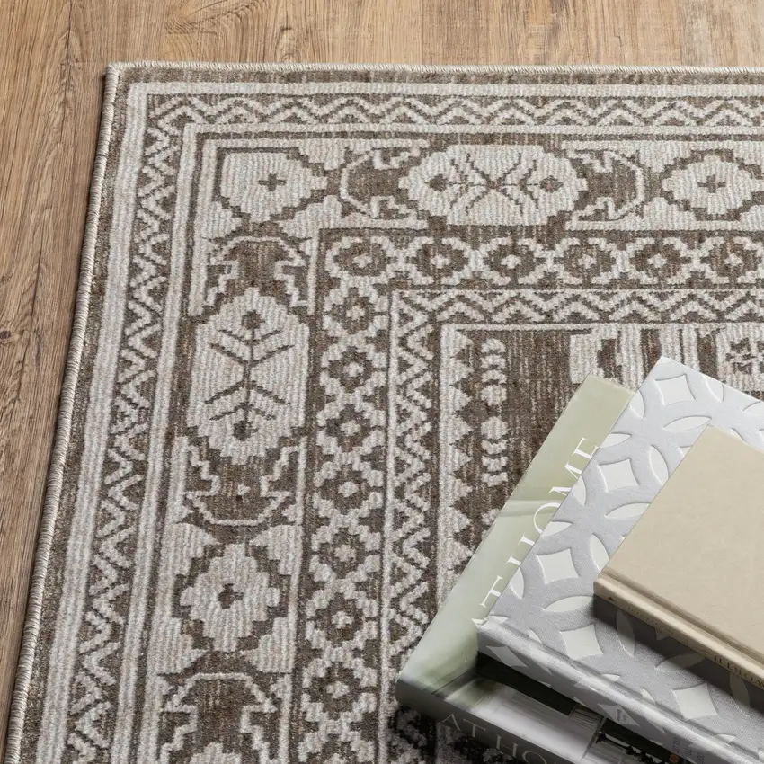 Gray And Gray Medallion Area Rug Photo 9