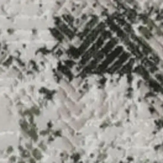 Gray And Green Abstract Distressed Area Rug Photo 4