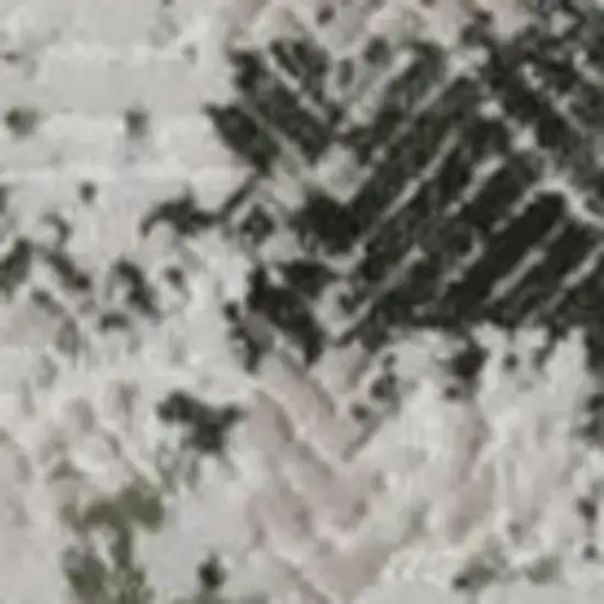 Gray And Green Abstract Distressed Area Rug Photo 3