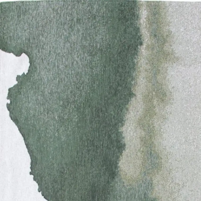 Gray And Green Abstract Washable Area Rug Photo 2