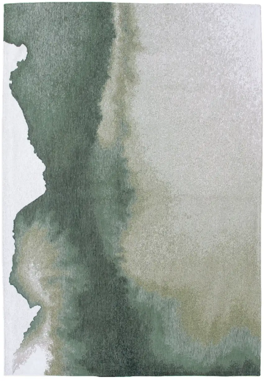 Gray And Green Abstract Washable Area Rug Photo 5