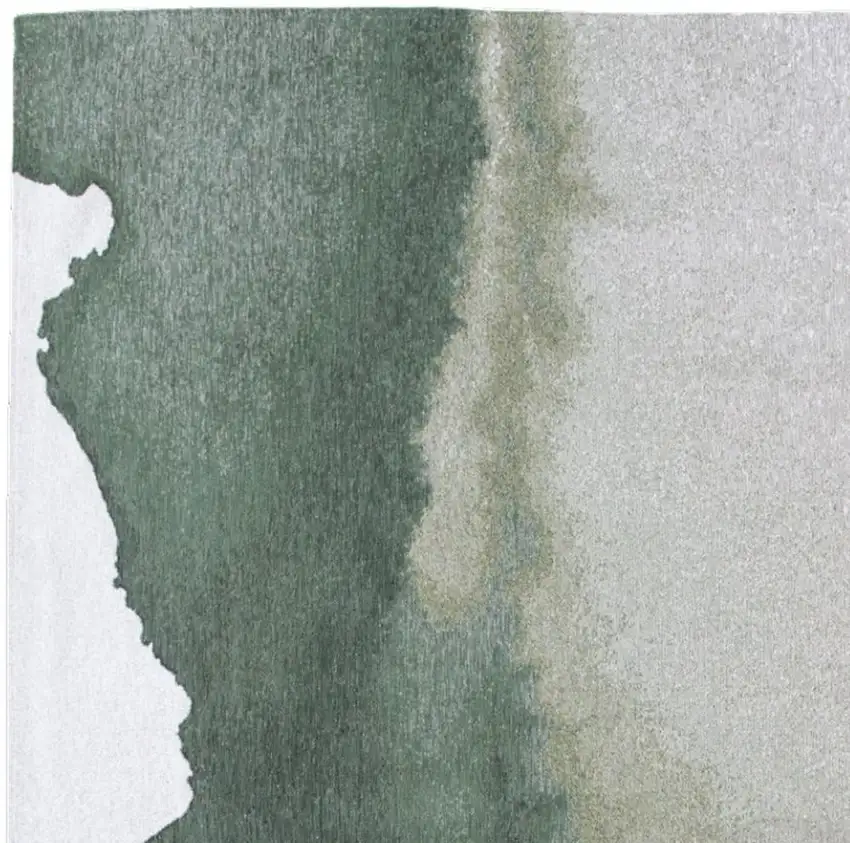Gray And Green Abstract Washable Area Rug Photo 6