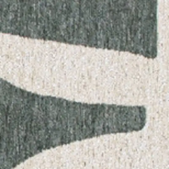 Gray And Green Geometric Washable Area Rug Photo 3