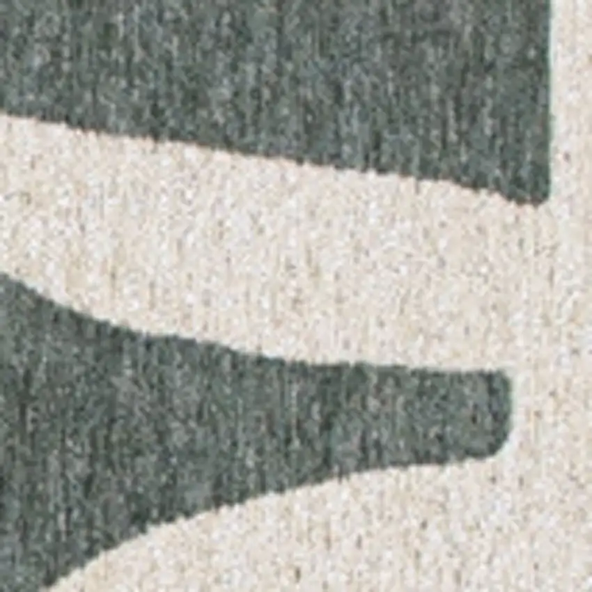 Gray And Green Geometric Washable Area Rug Photo 3