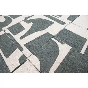 Photo of Gray And Green Geometric Washable Area Rug