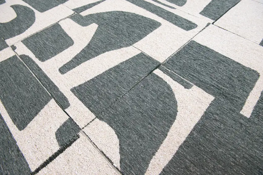 Gray And Green Geometric ,Washable, Non Skid Area Rug Photo 7