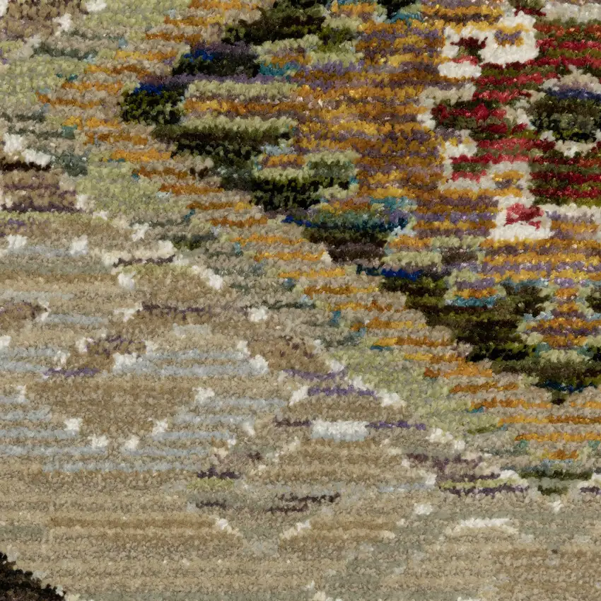 Gray And Green Tribal Area Rug Photo 8