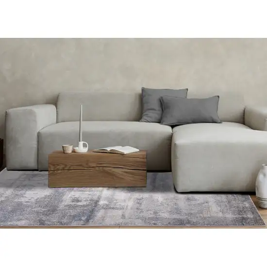 Gray And Ivory Abstract Area Rug Photo 5