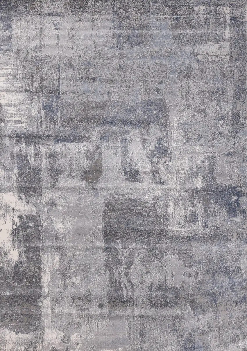 Gray And Ivory Abstract Area Rug Photo 2