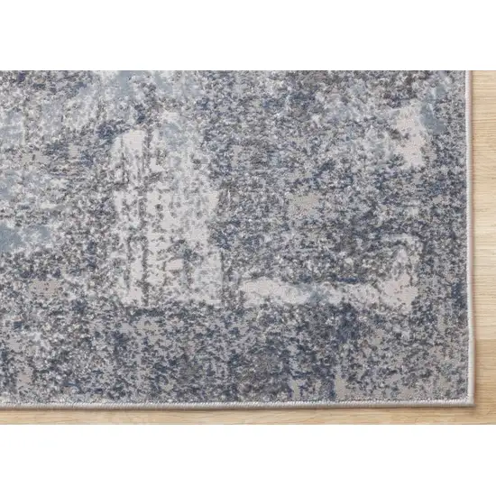 Gray And Ivory Abstract Area Rug Photo 7