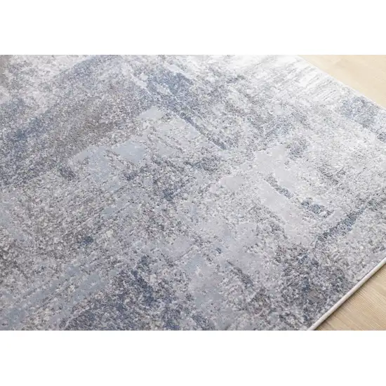 Gray And Ivory Abstract Area Rug Photo 6