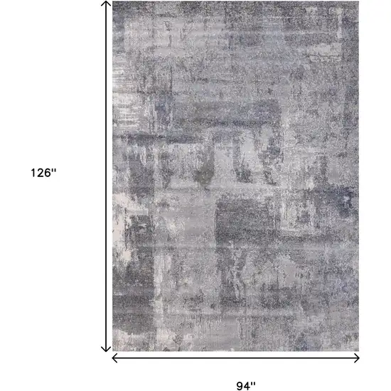 Gray And Ivory Abstract Area Rug Photo 3