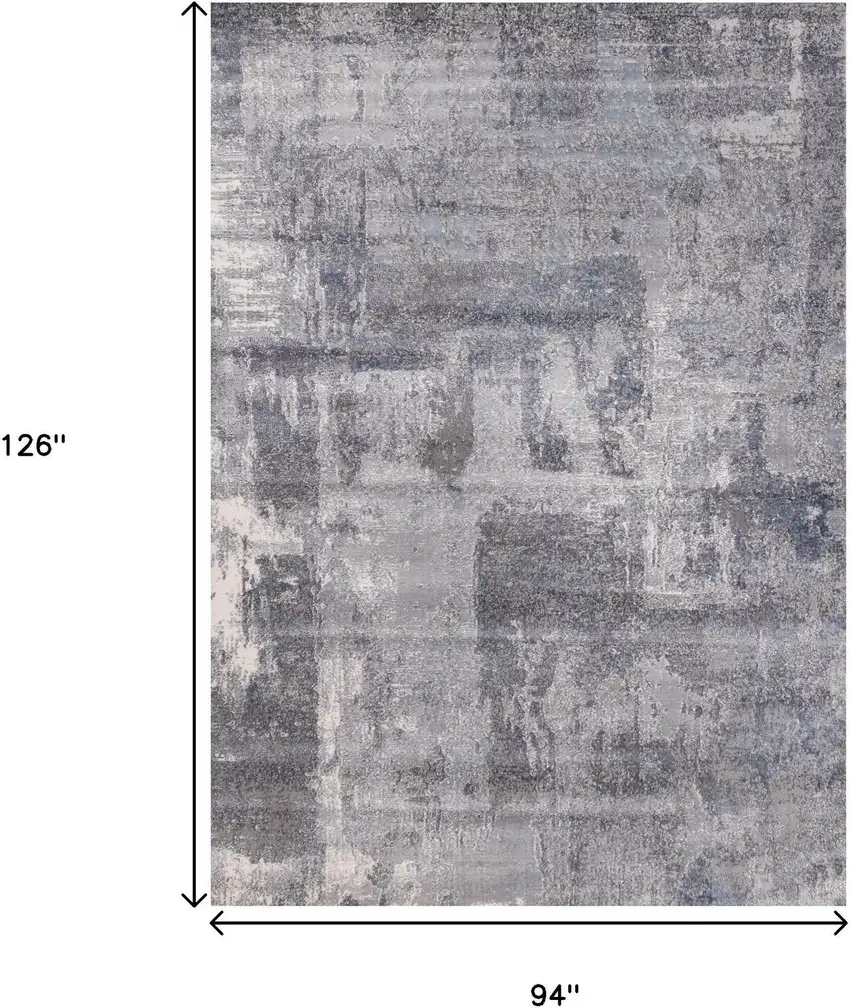 Gray And Ivory Abstract Area Rug Photo 3