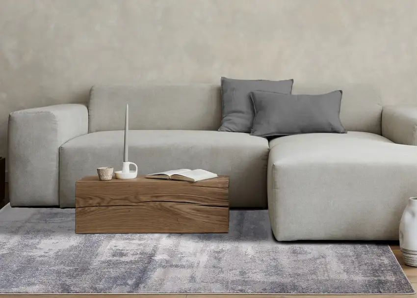 Gray And Ivory Abstract Area Rug Photo 6