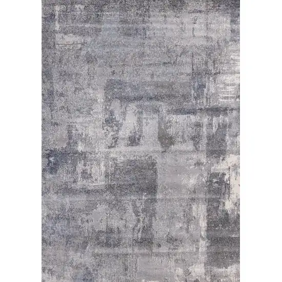 Gray And Ivory Abstract Area Rug Photo 4