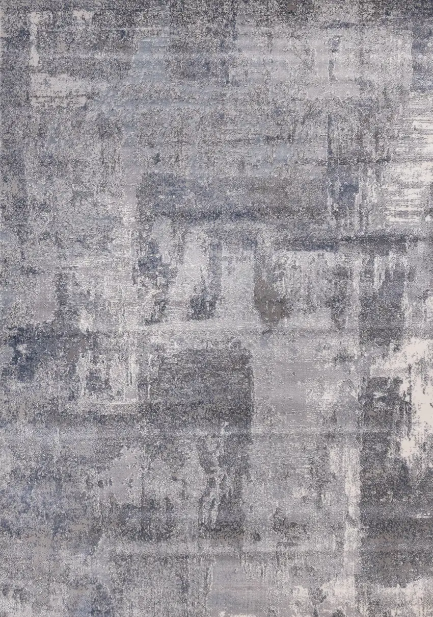 Gray And Ivory Abstract Area Rug Photo 4