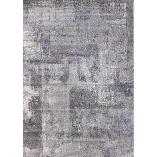 Gray And Ivory Abstract Area Rug Photo 2