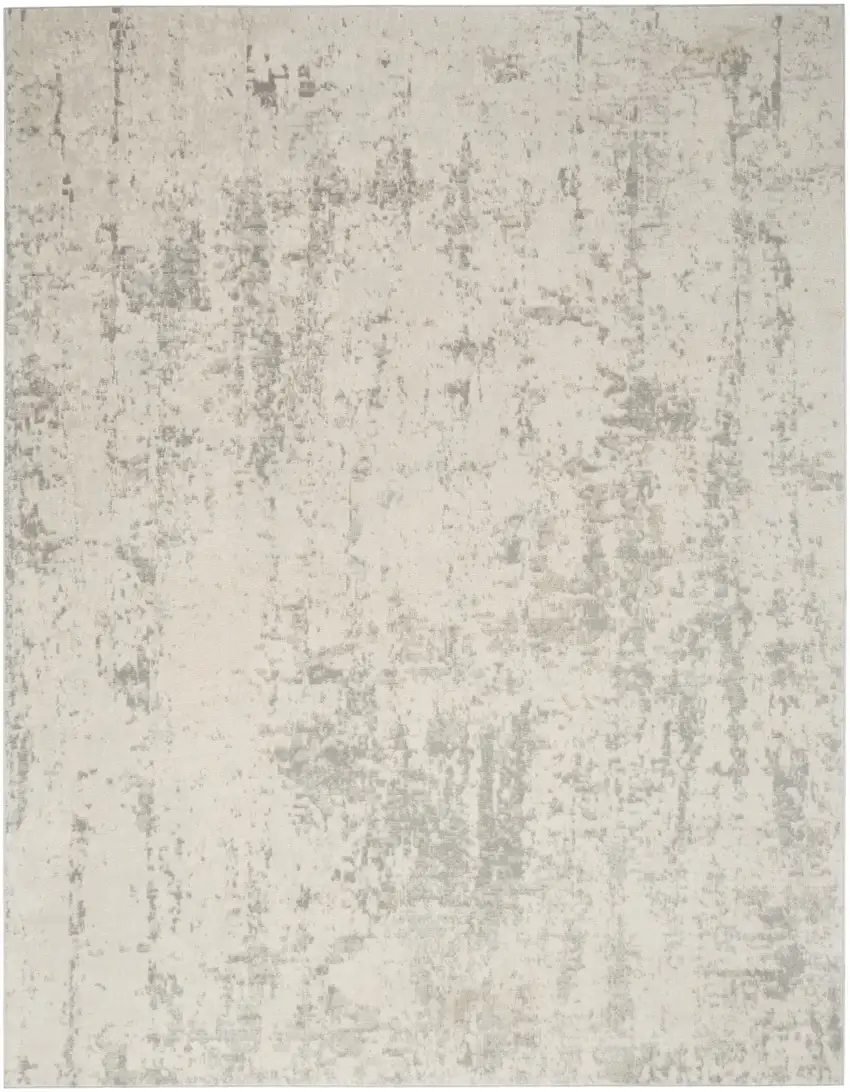 Gray And Ivory Abstract Area Rug Photo 2