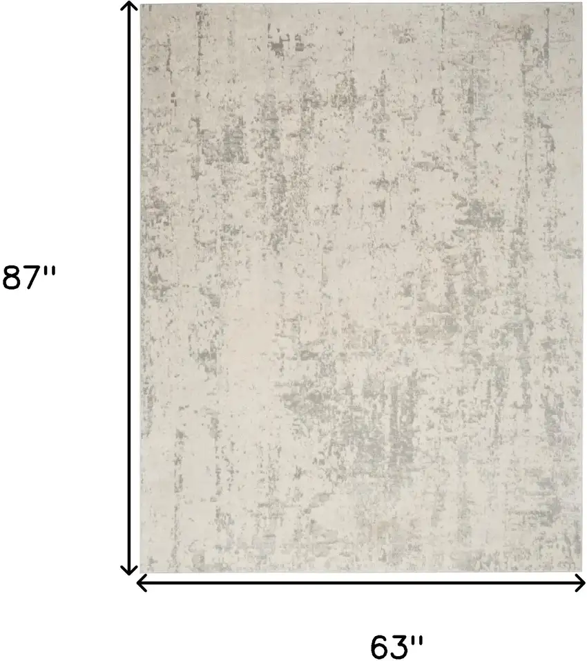 Gray And Ivory Abstract Area Rug Photo 3