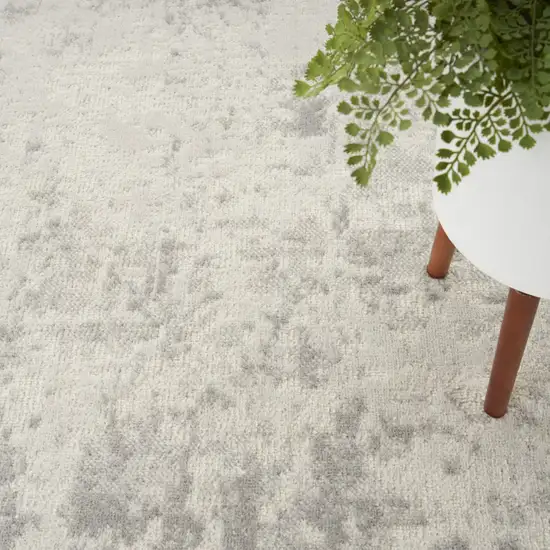 Gray And Ivory Abstract Area Rug Photo 9