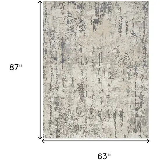 Gray And Ivory Abstract Area Rug Photo 3