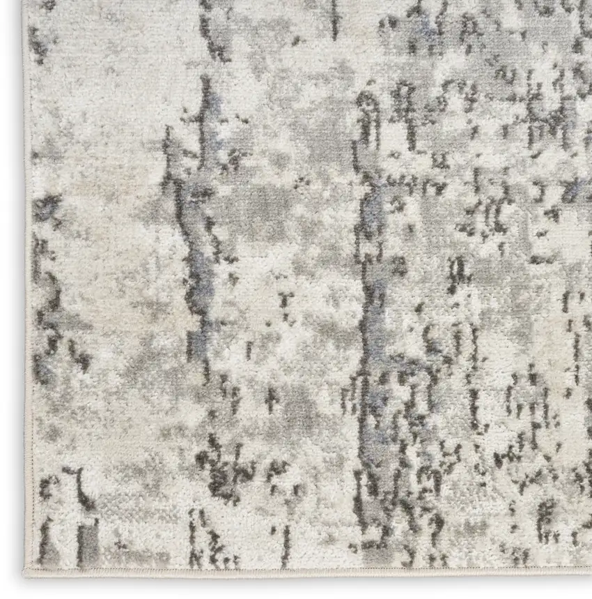 Gray And Ivory Abstract Area Rug Photo 7