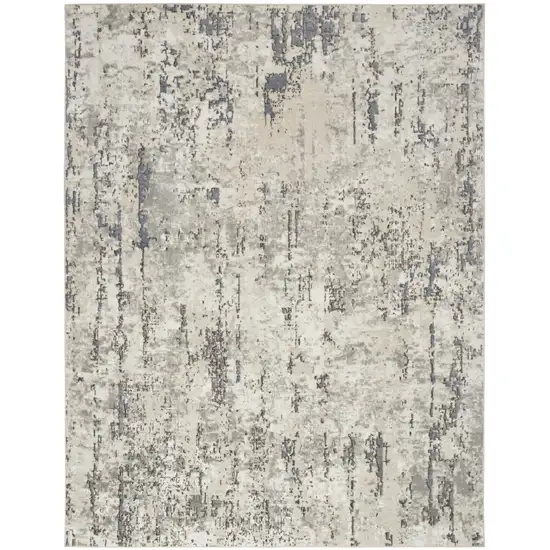Gray And Ivory Abstract Area Rug Photo 8