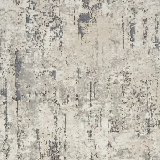 Gray And Ivory Abstract Area Rug Photo 8