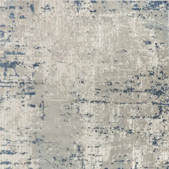 Gray And Ivory Abstract Area Rug Photo 8