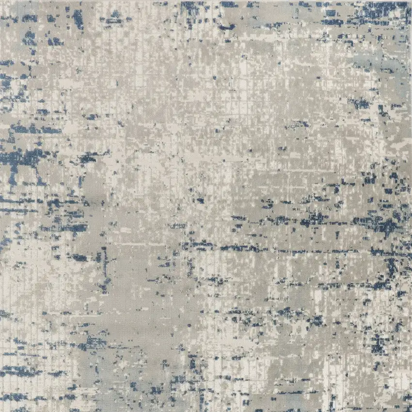 Gray And Ivory Abstract Area Rug Photo 8