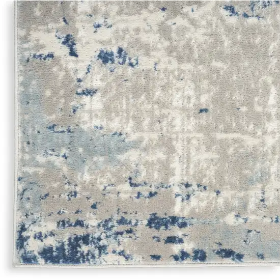 Gray And Ivory Abstract Area Rug Photo 9