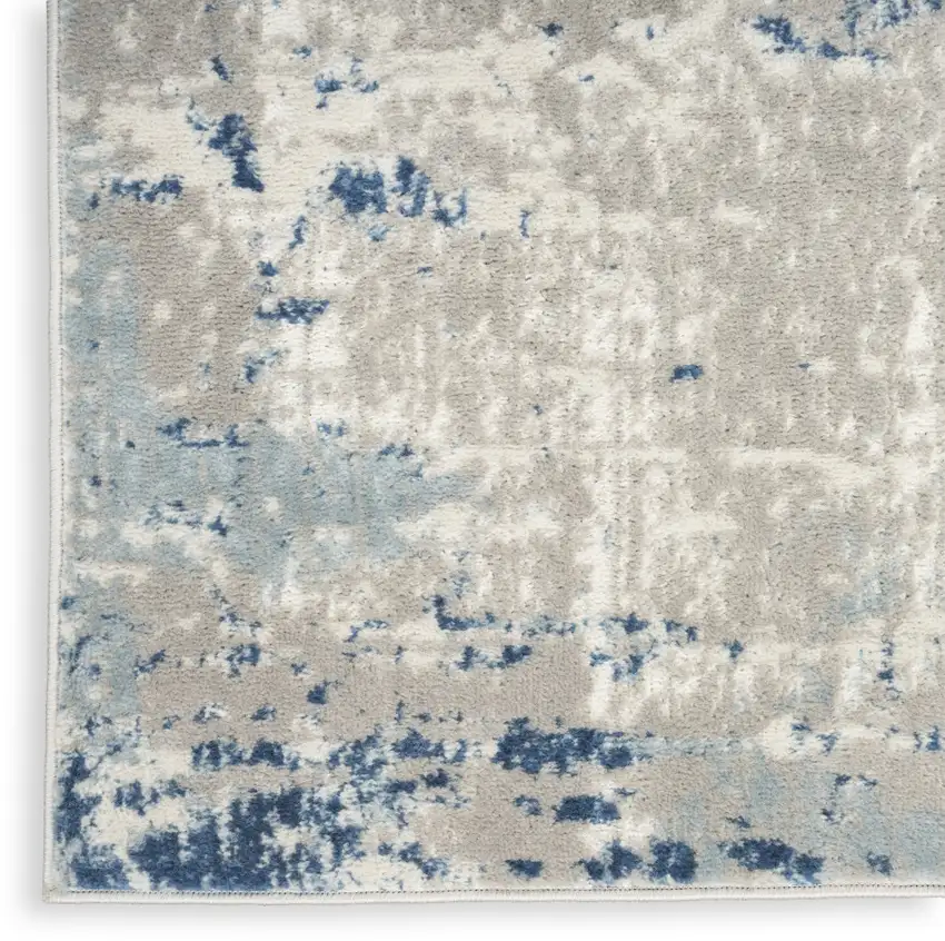 Gray And Ivory Abstract Area Rug Photo 9