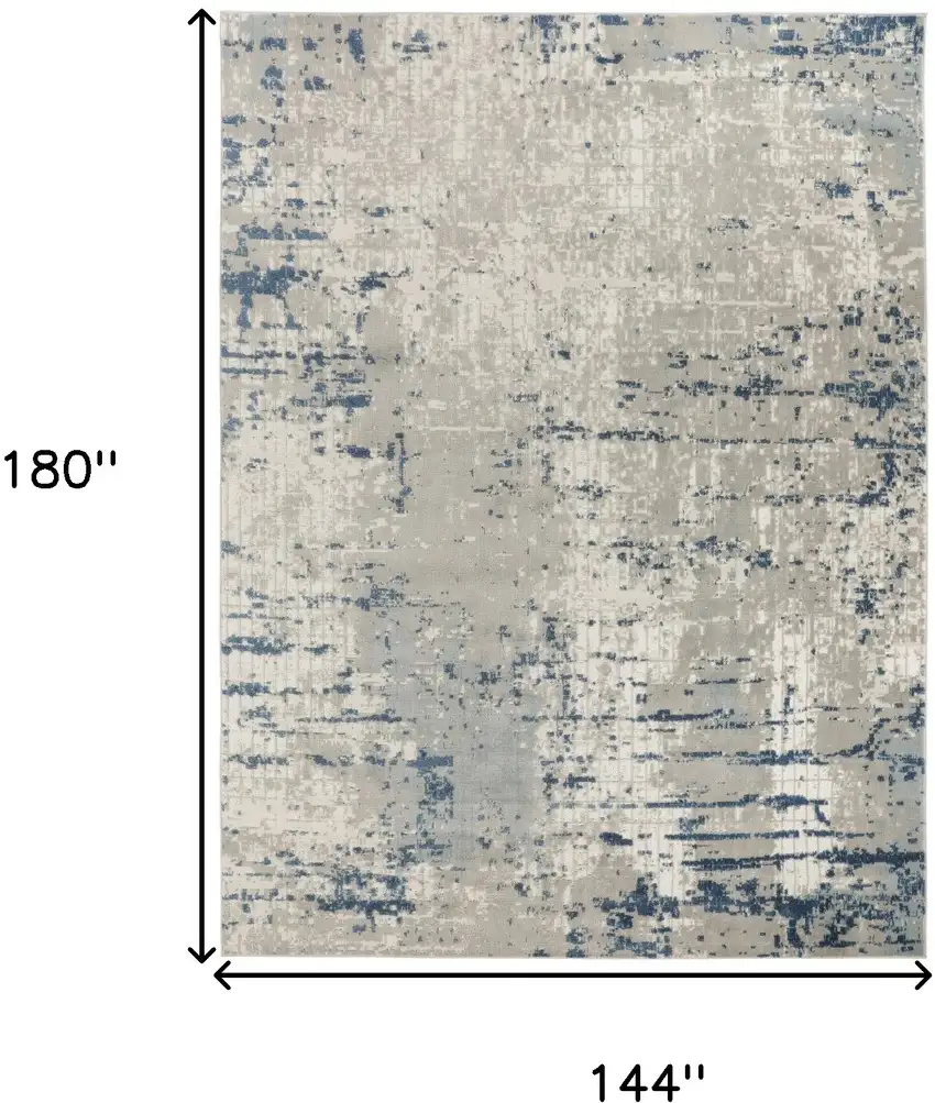Gray And Ivory Abstract Area Rug Photo 3