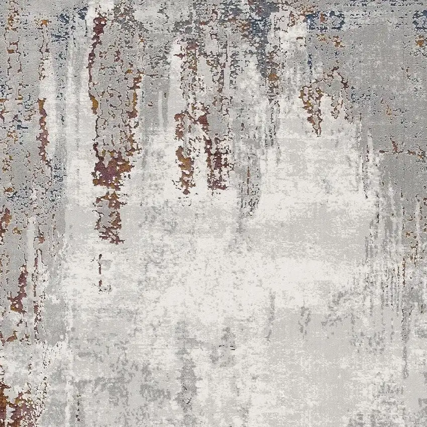 Gray And Ivory Abstract Area Rug Photo 7